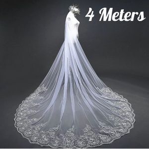 New X-long elegant lace/ sequined cathedral veil